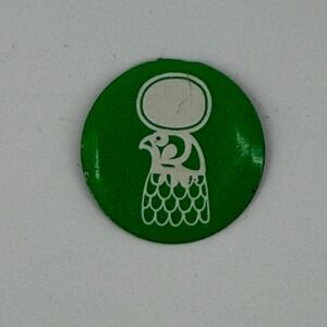 Vintage Metropolitan Museum King Tut Tin Litho‎ Admission Button Green Egyptian